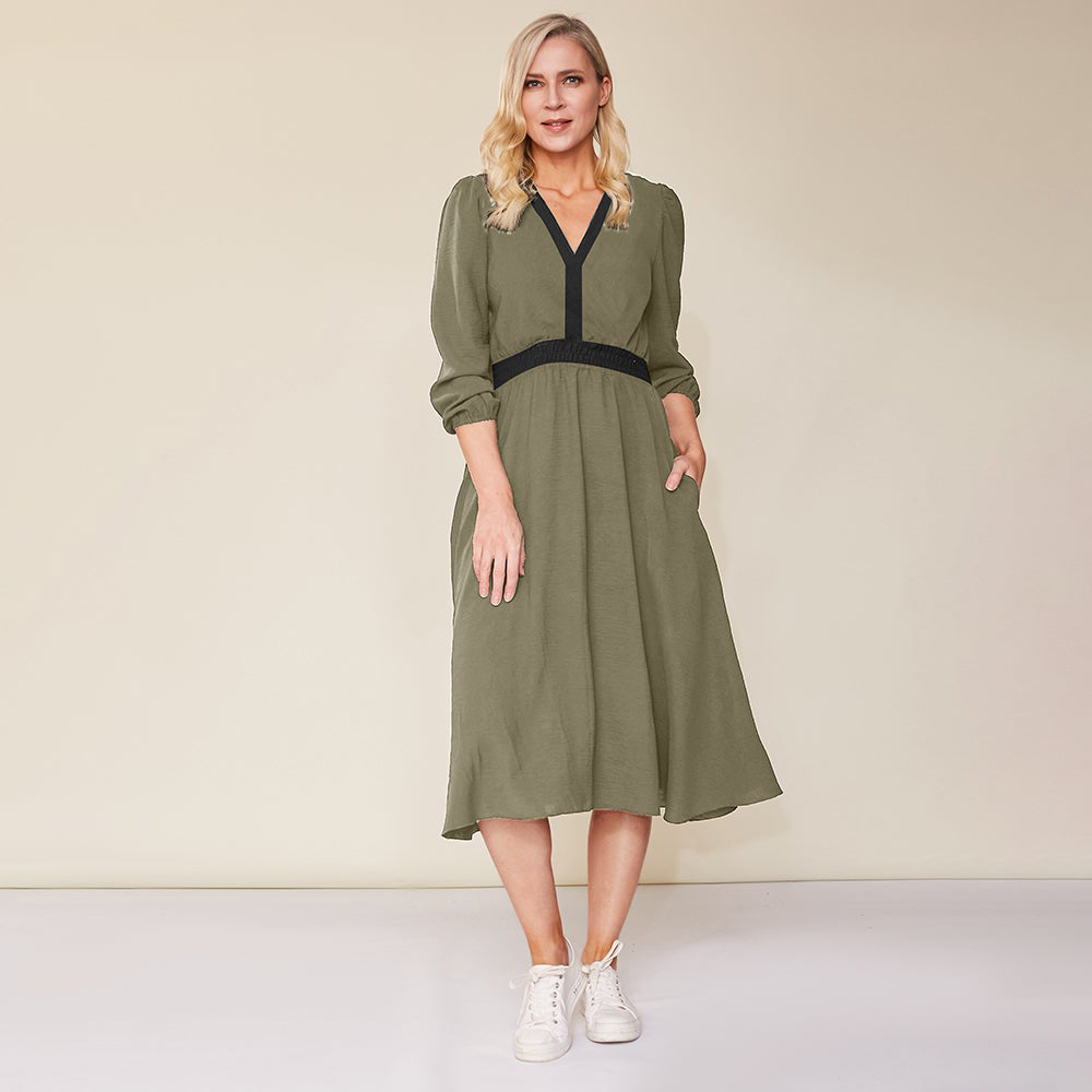 Adelle Dress (Khaki) - The Casual Company