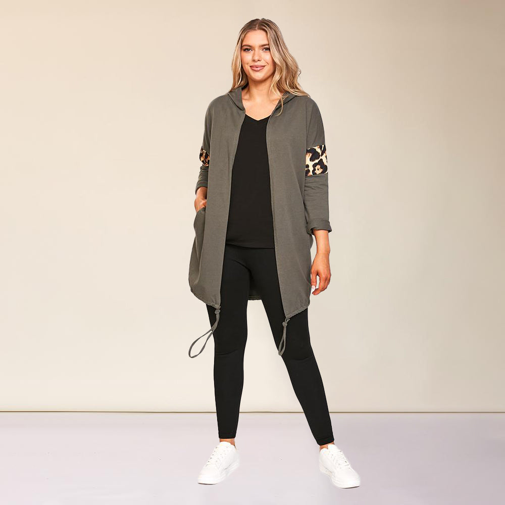 Rosie Leopard Hoody (Khaki)