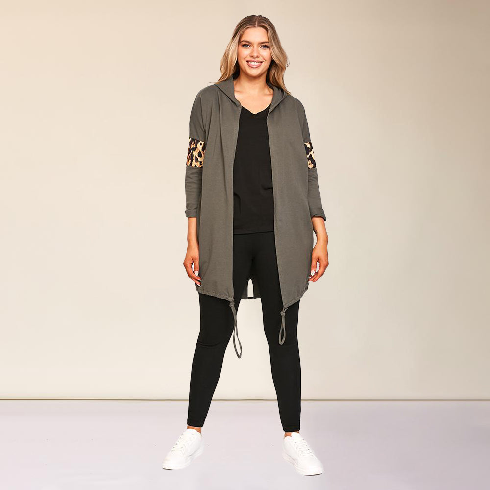 Rosie Leopard Hoody (Khaki)