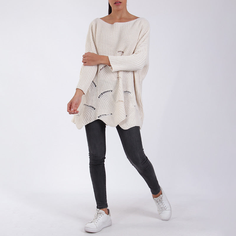 Kira Knit Oversized Sweater Cream