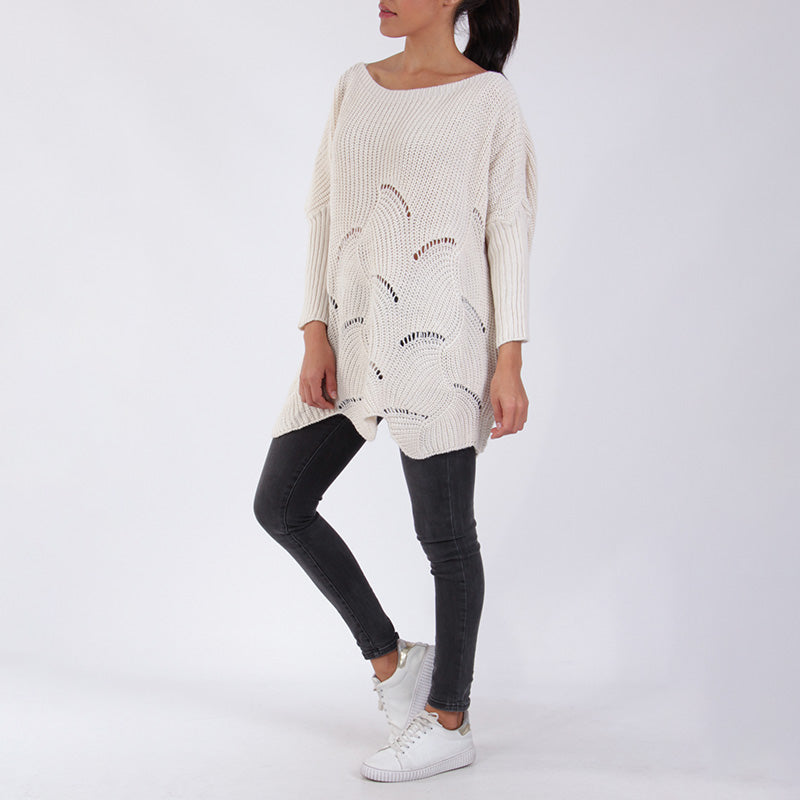 Kira Knit Oversized Sweater Cream