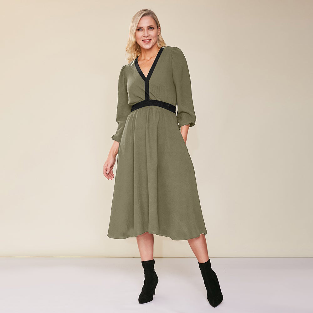 Adelle Dress (Khaki) - The Casual Company