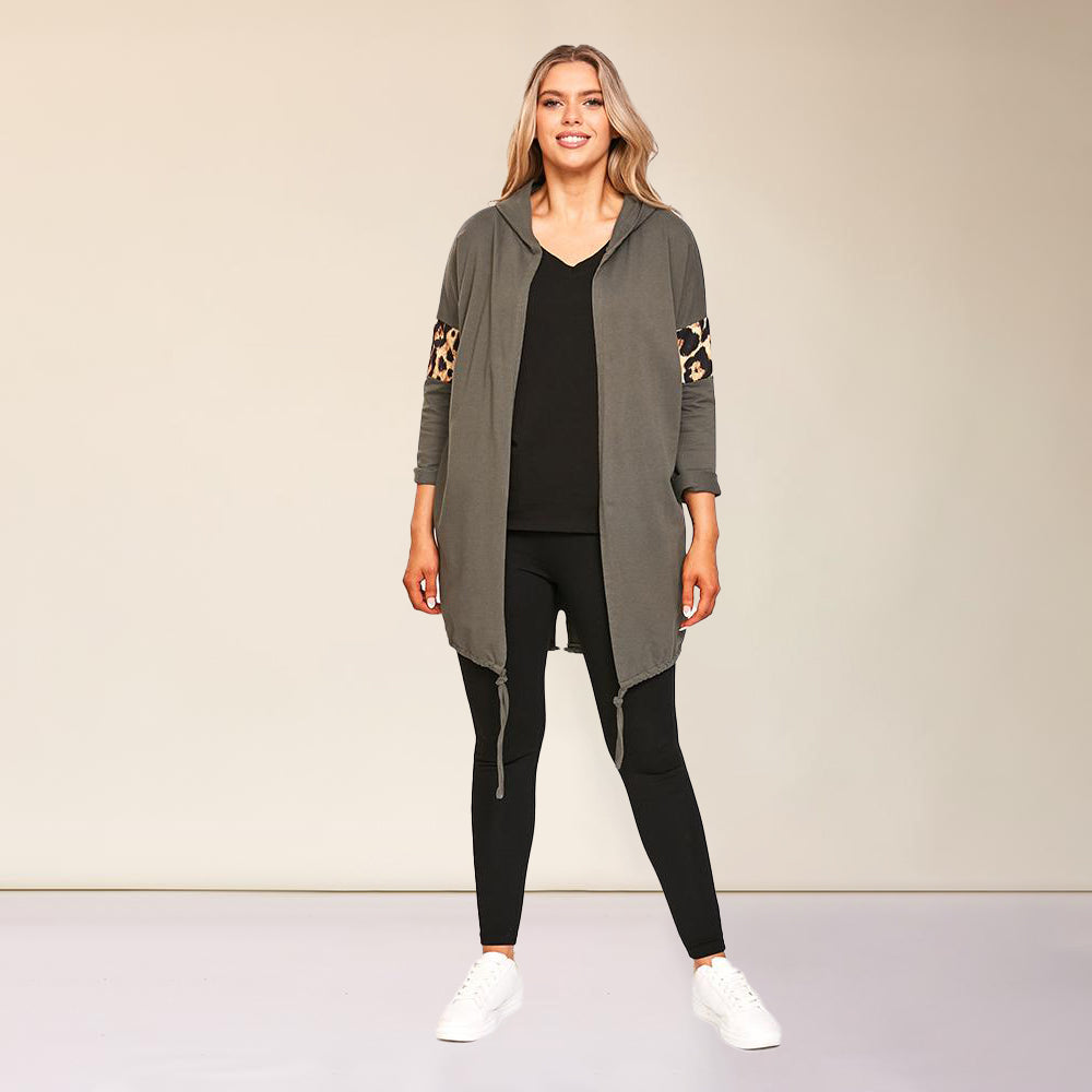 Rosie Leopard Hoody (Khaki)