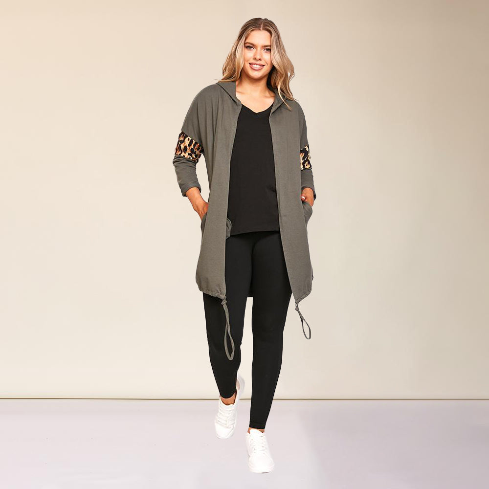 Rosie Leopard Hoody (Khaki)