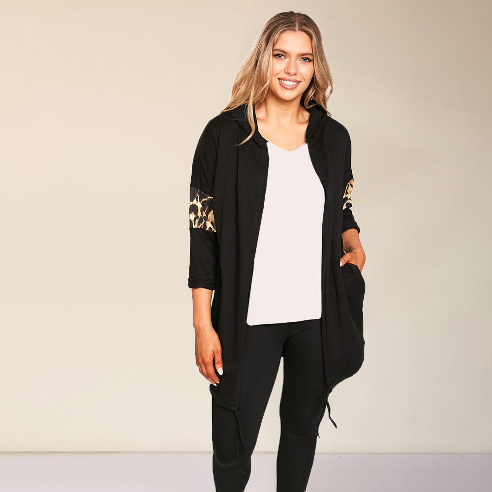 Rosie Leopard Hoody (Black)