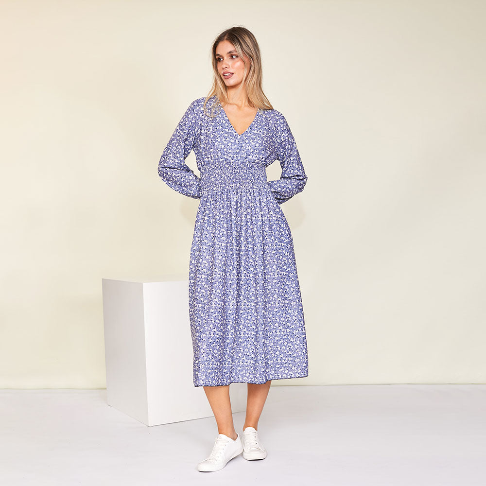 Emily Dress (Floral Blue)