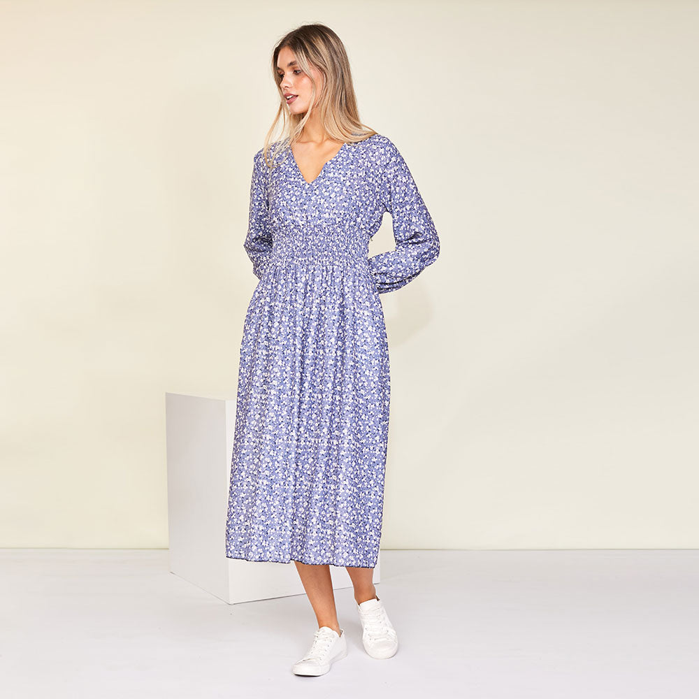 Emily Dress (Floral Blue)