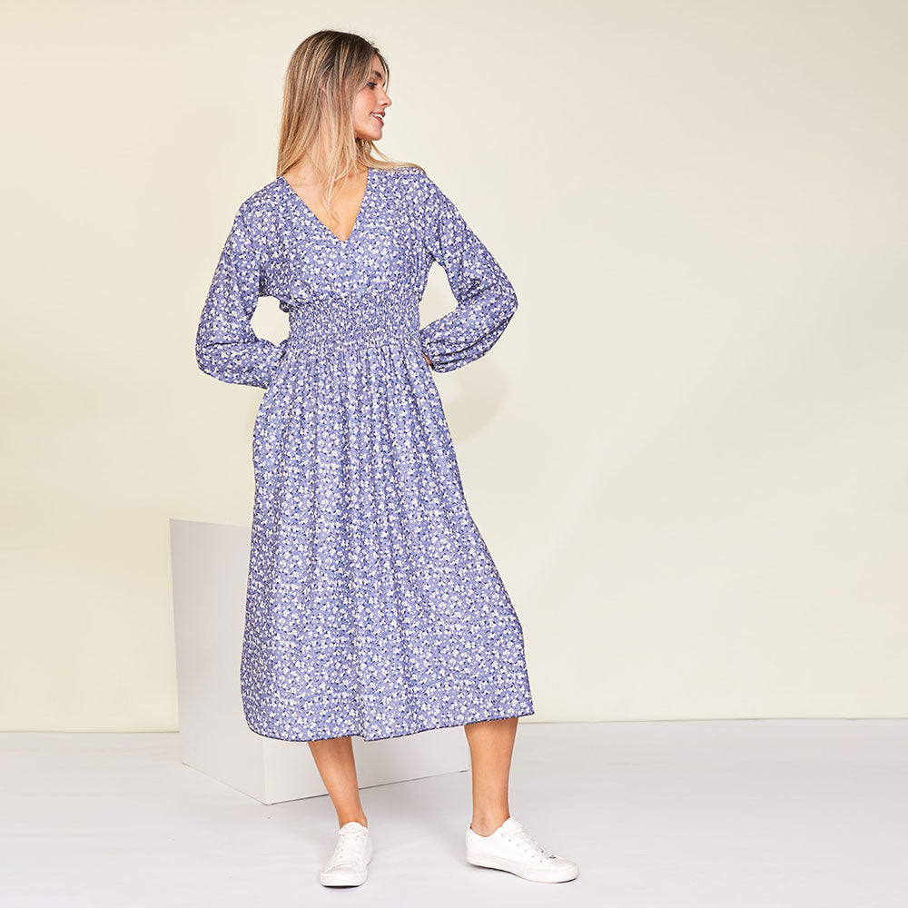 Emily Dress (Floral Blue)