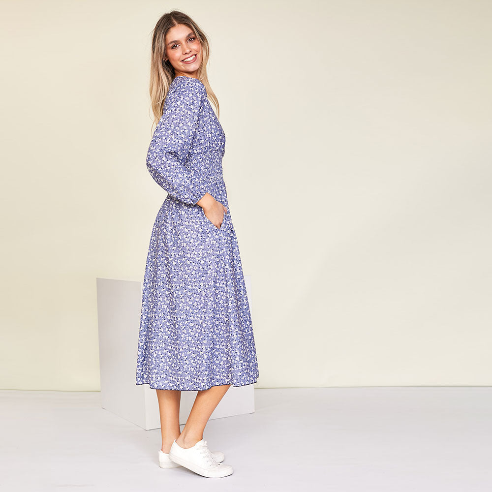 Emily Dress (Floral Blue)