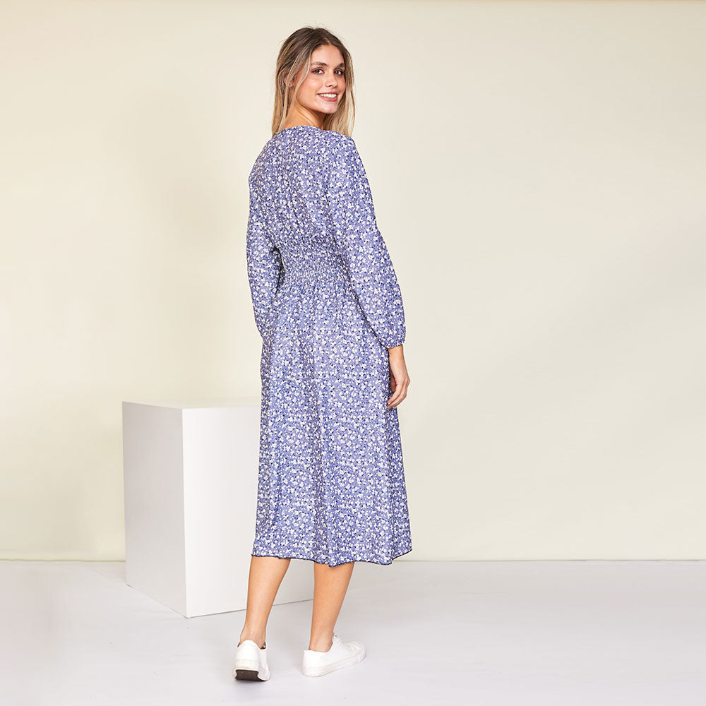 Emily Dress (Floral Blue)