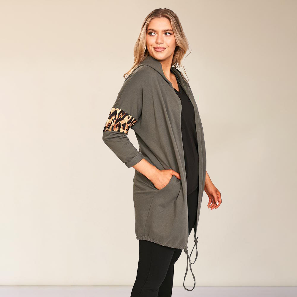 Rosie Leopard Hoody (Khaki)