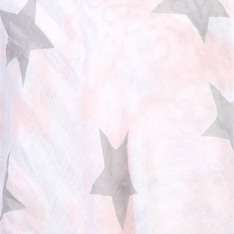Star Tassel Scarf Pink Grey
