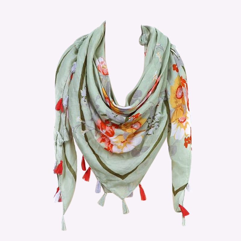 Sage Floral Scarf