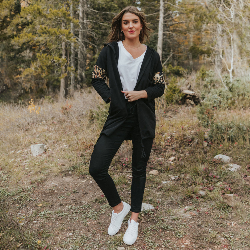 Rosie Leopard Hoody (Black)