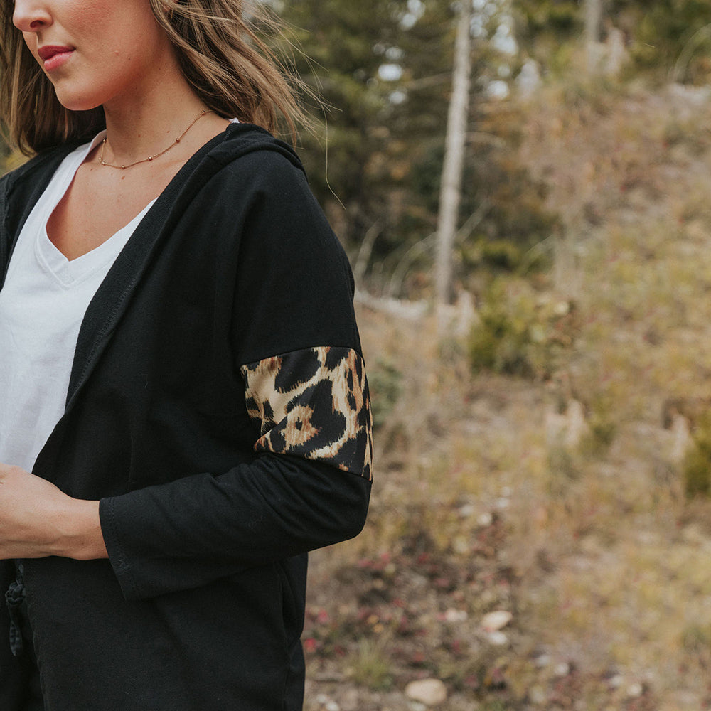 Rosie Leopard Hoody (Black)