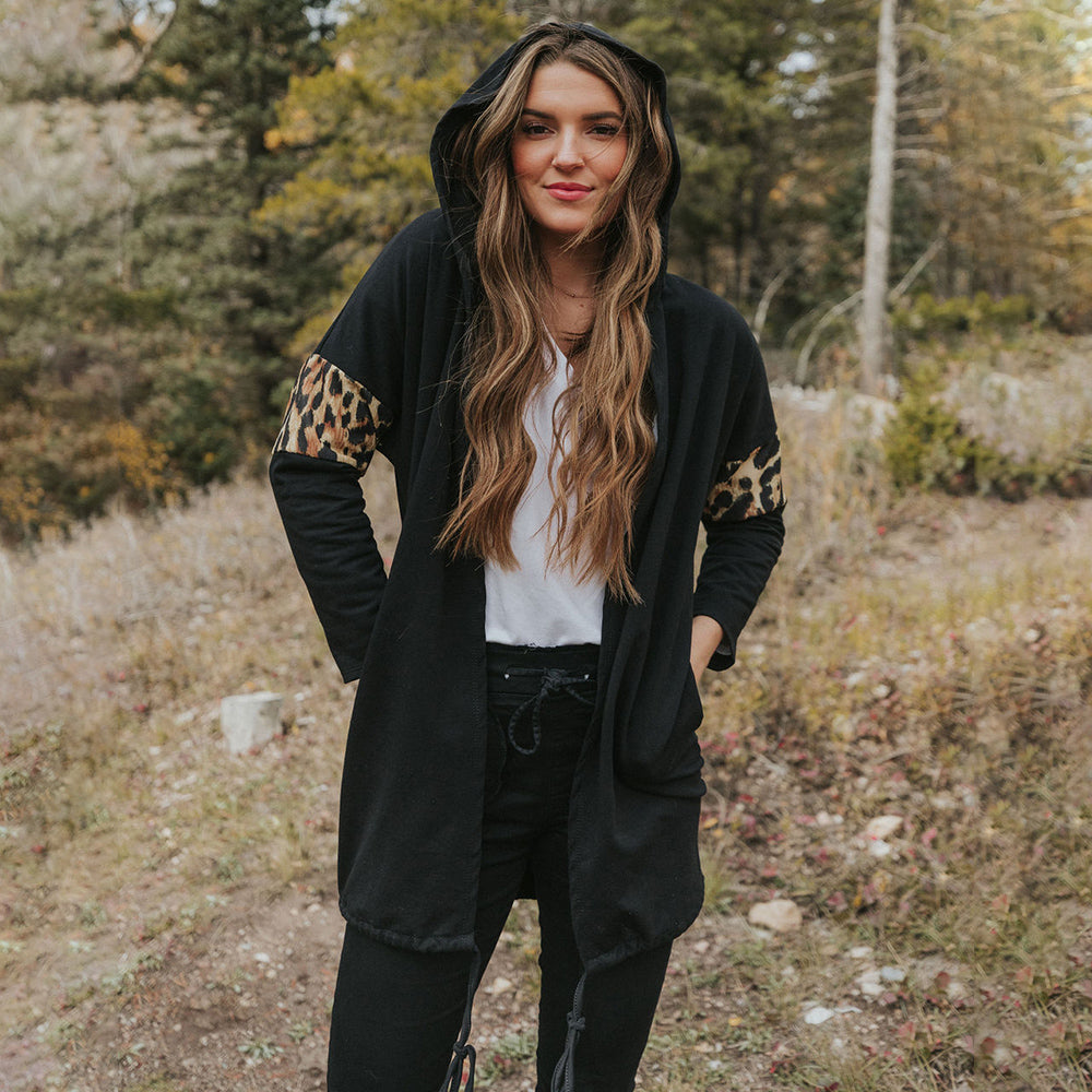 Rosie Leopard Hoody (Black)