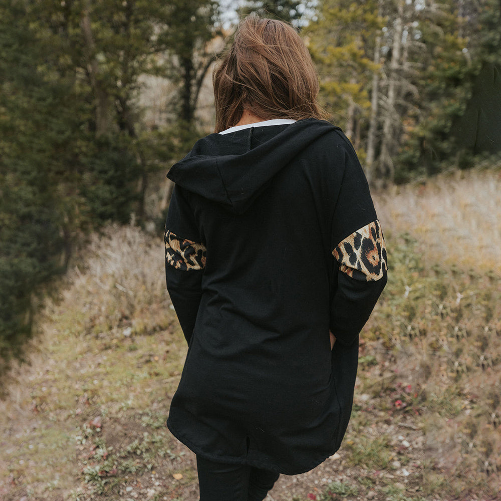 Rosie Leopard Hoody (Black)