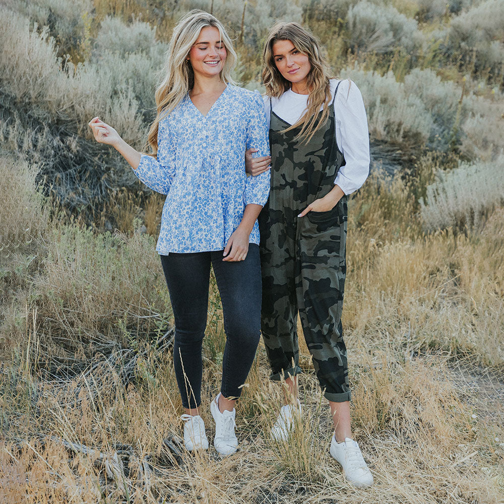 Sadie Top (Blue Floral)