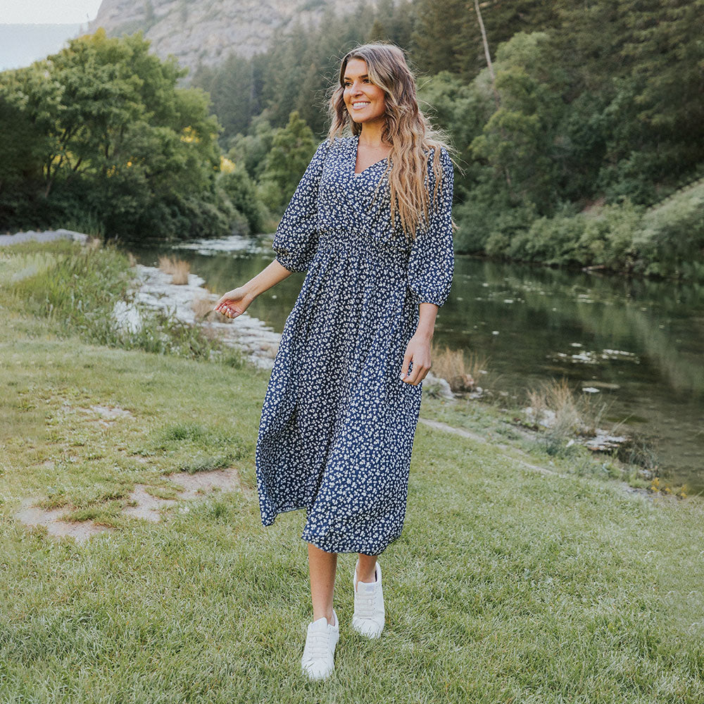 Daisy Dress (Navy Floral)