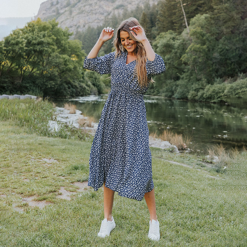 Daisy Dress (Navy Floral)