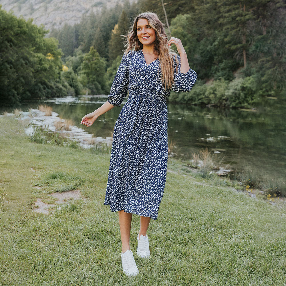 Daisy Dress (Navy Floral)