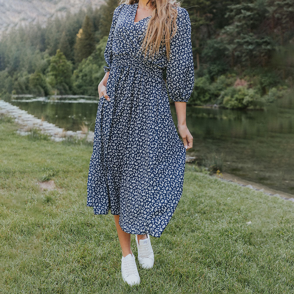 Daisy Dress (Navy Floral)