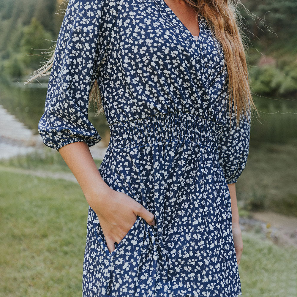 Daisy Dress (Navy Floral)