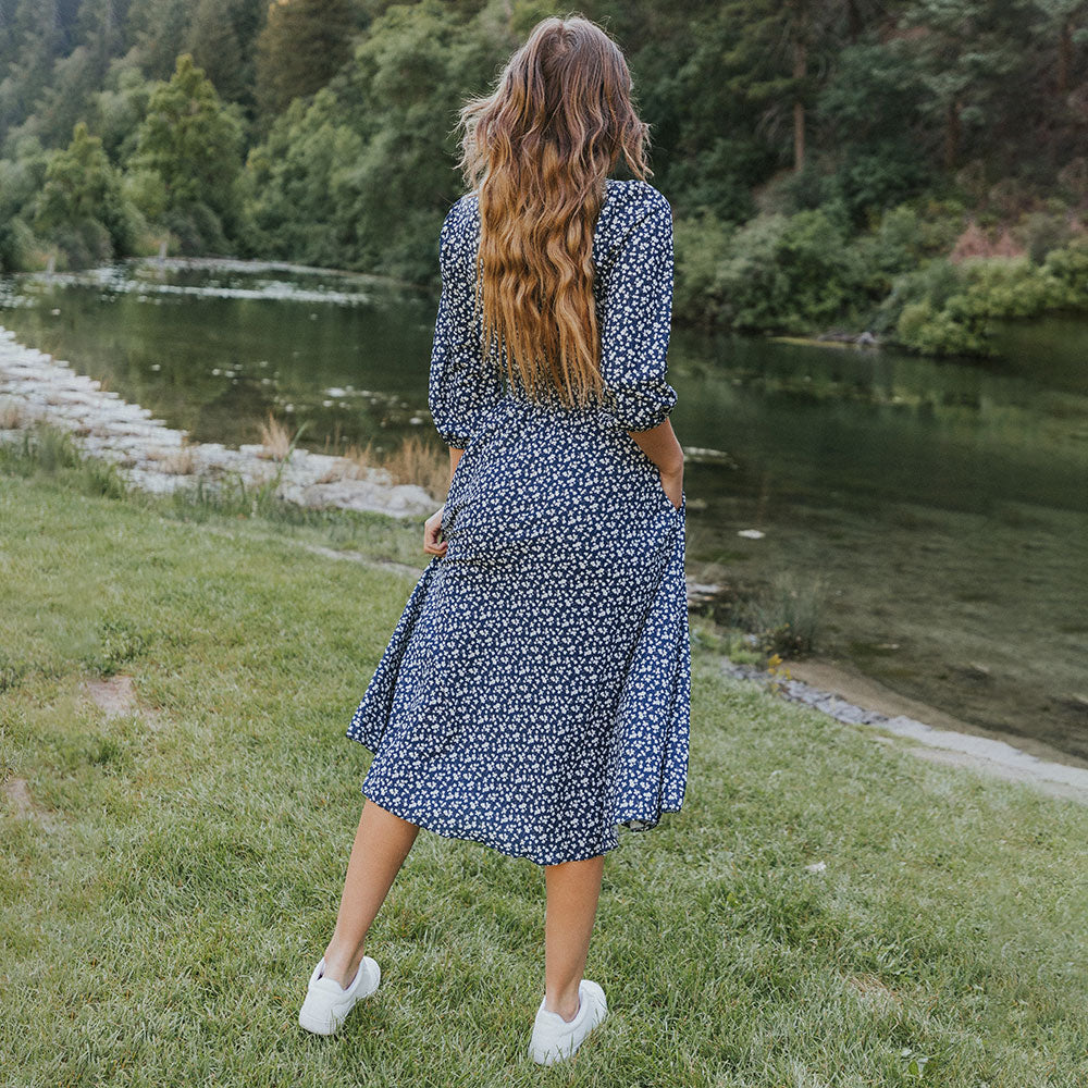 Daisy Dress (Navy Floral)