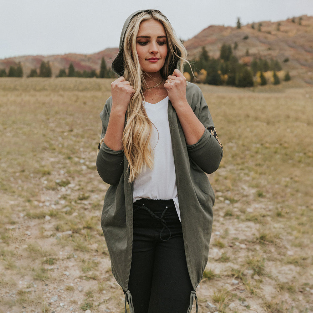 Rosie Leopard Hoody (Khaki)