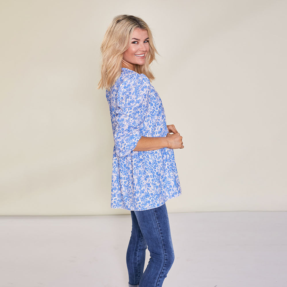 Sadie Top (Blue Floral)