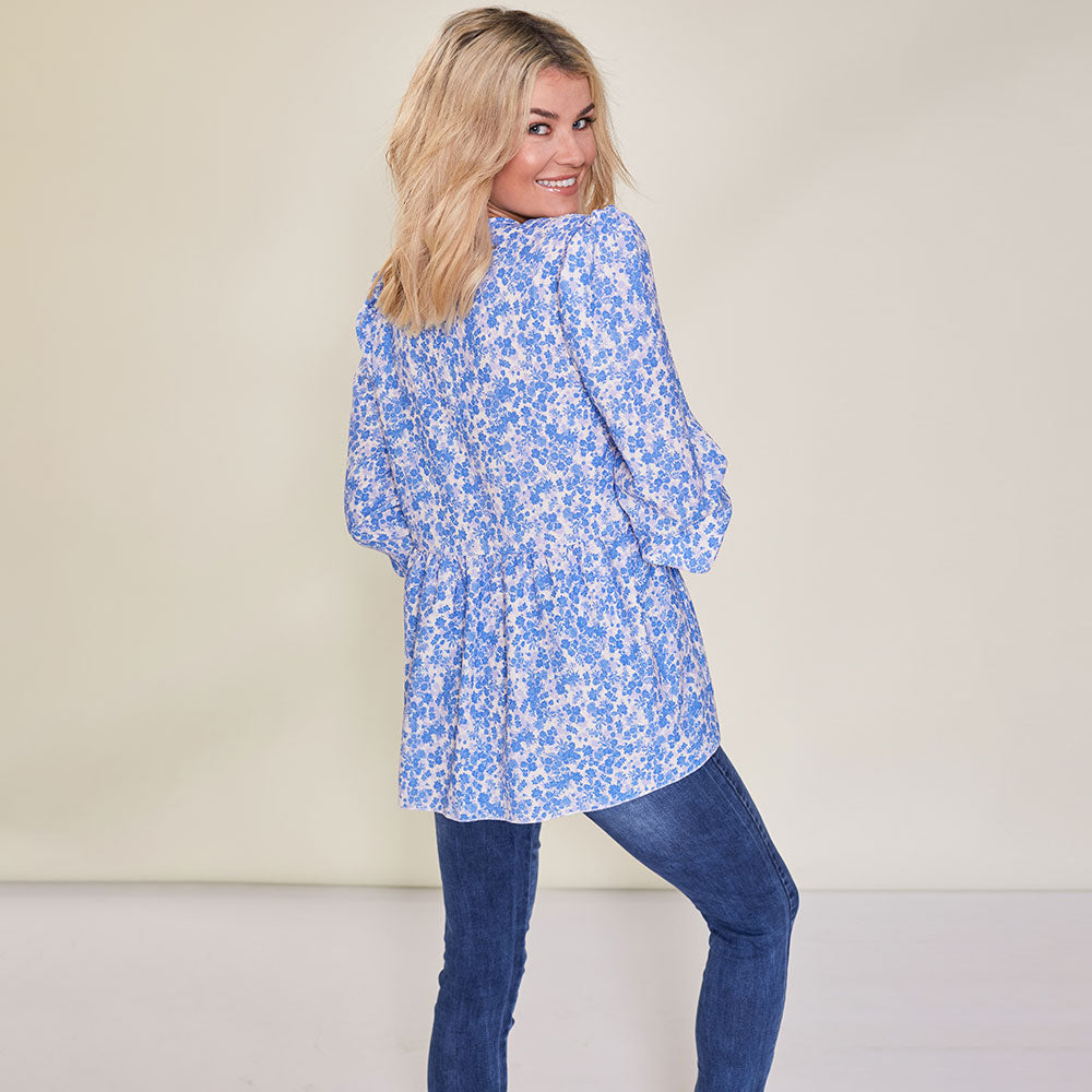 Sadie Top (Blue Floral)