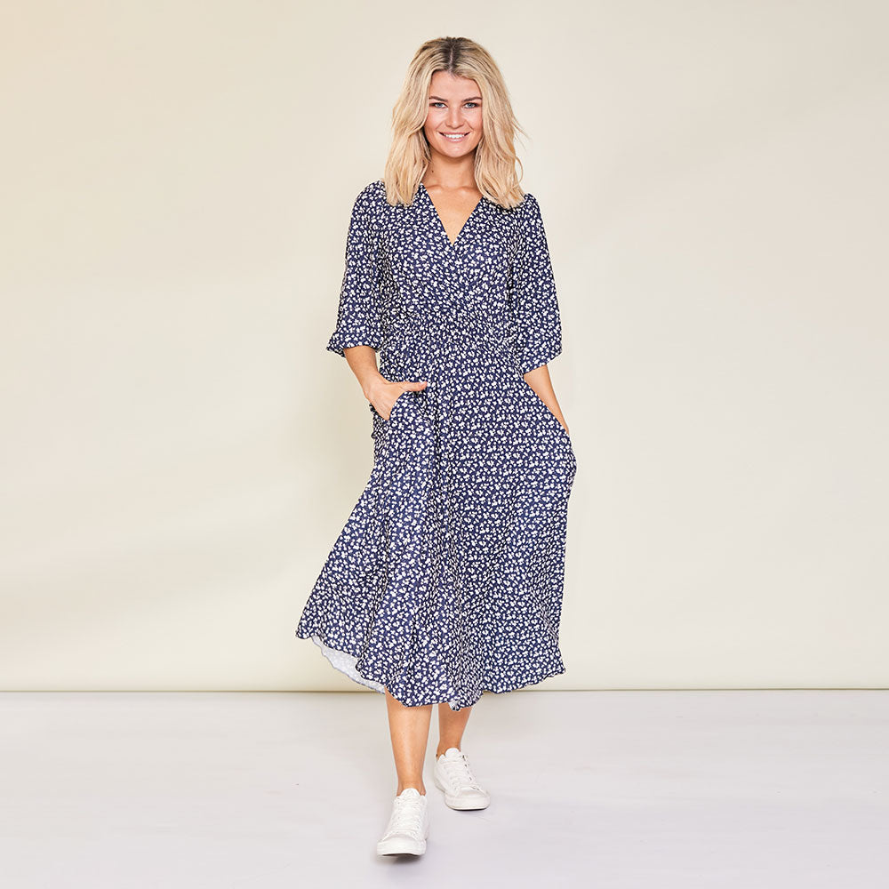 Daisy Dress (Navy Floral)