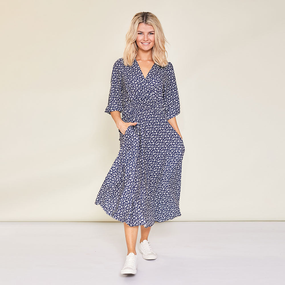 Daisy Dress (Navy Floral)