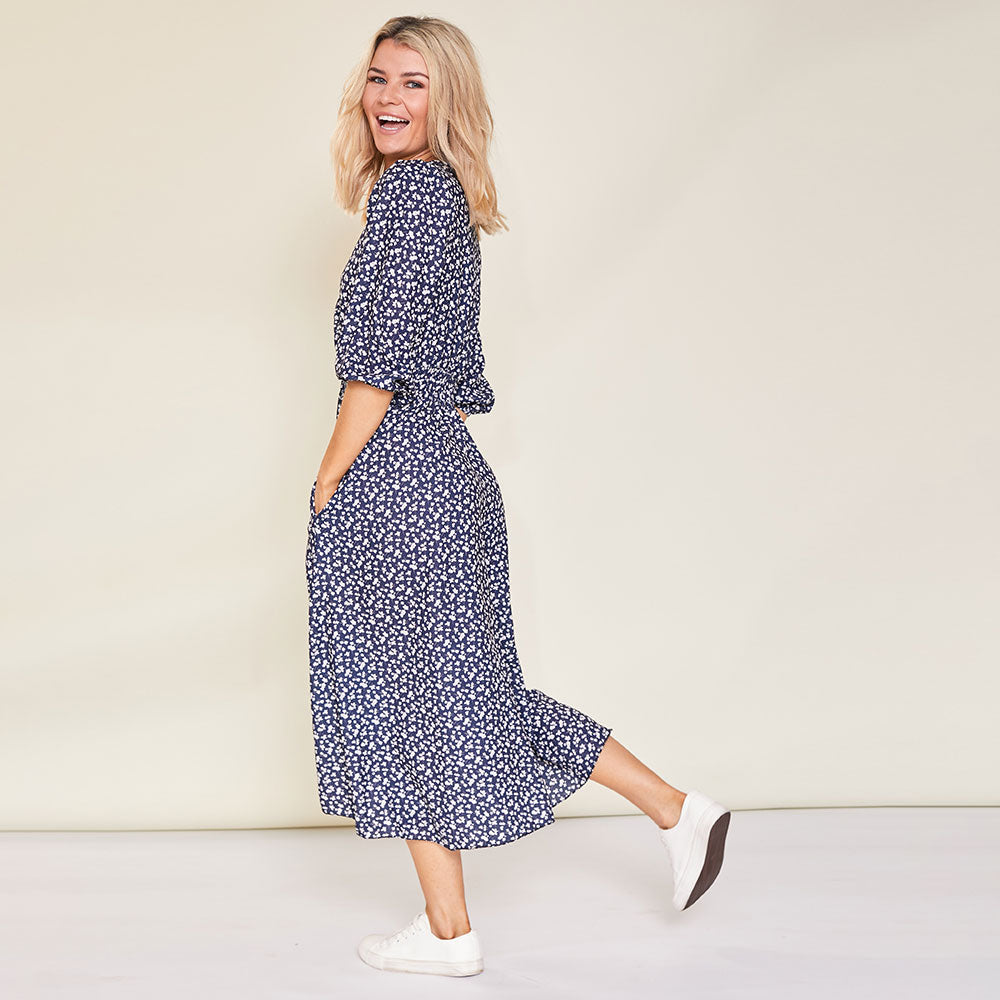Daisy Dress (Navy Floral)
