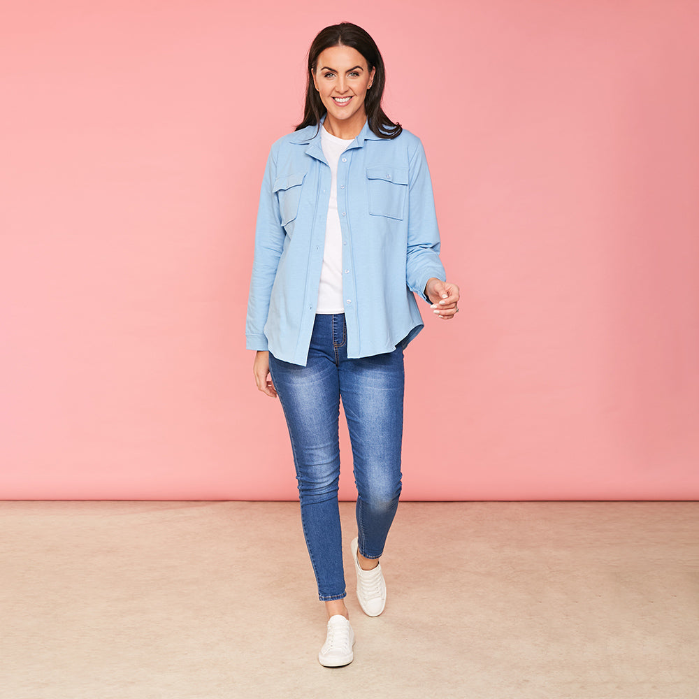 Jodie Jersey Shirt (Sky Blue)