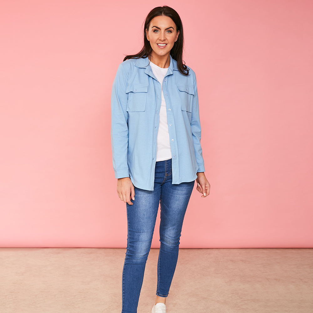 Jodie Jersey Shirt (Sky Blue)