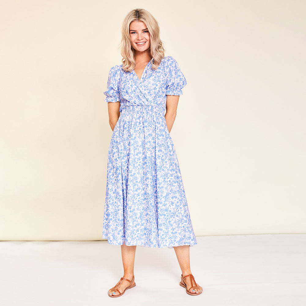 Sasha Dress (Blue Floral)