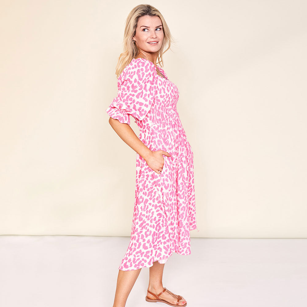Vella Dress (Pink Leopard)
