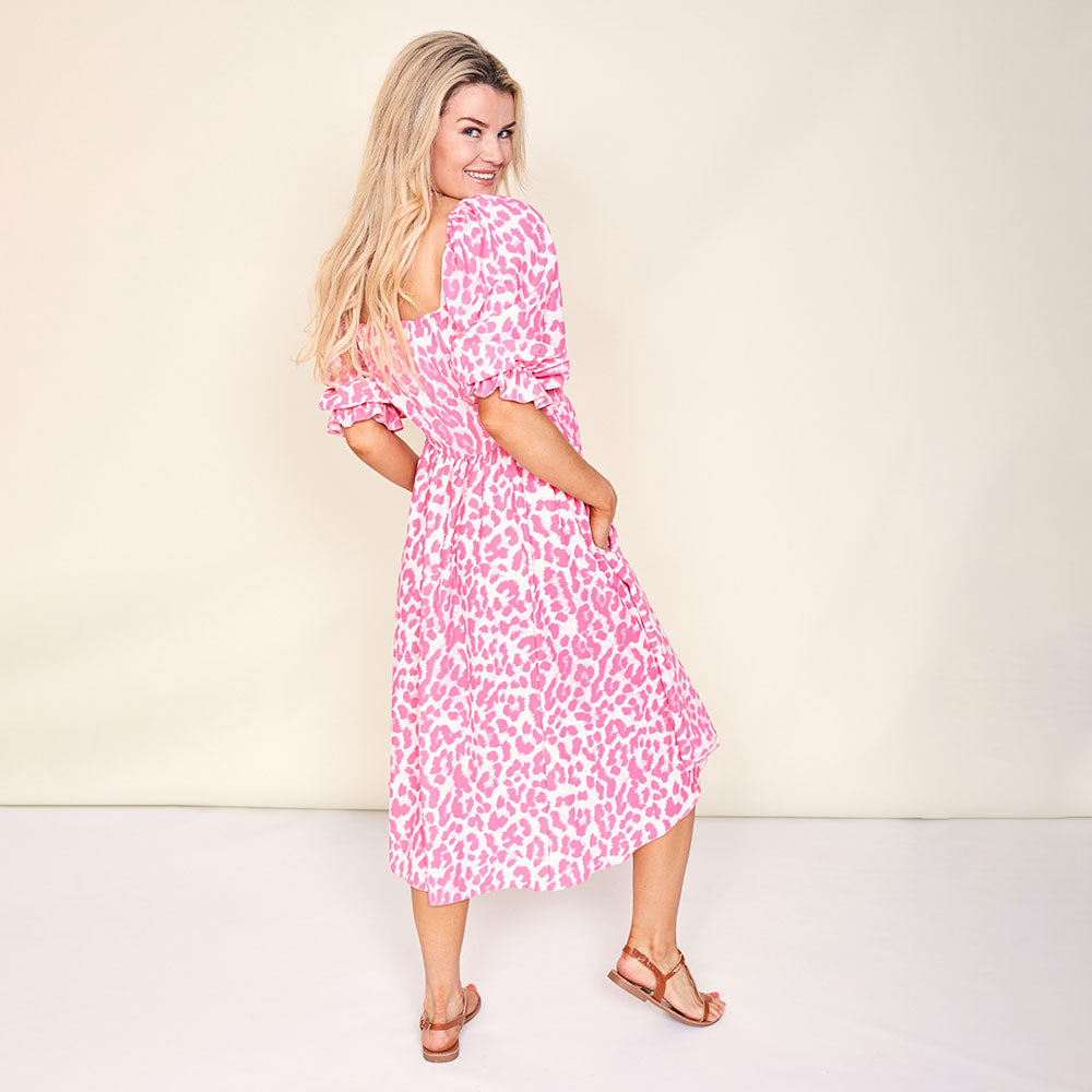 Vella Dress (Pink Leopard)