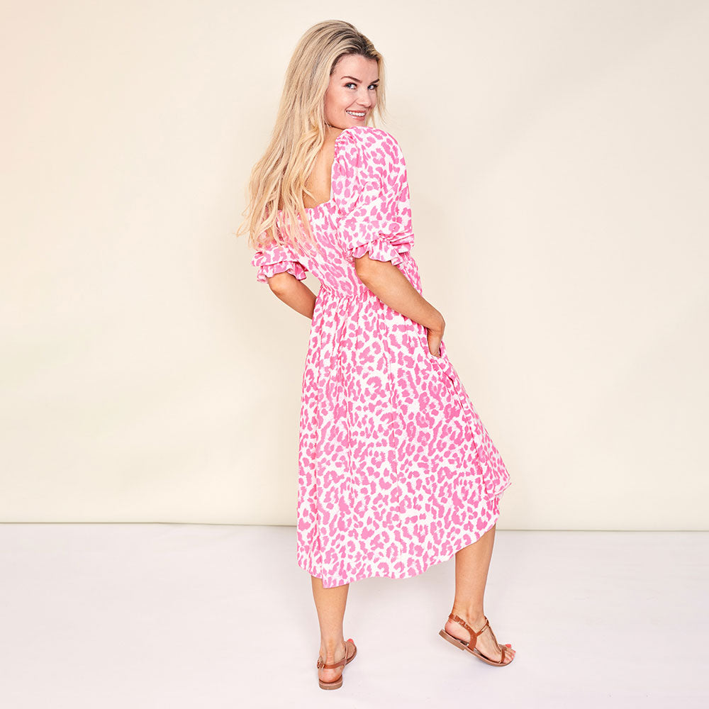 Vella Dress (Pink Leopard)