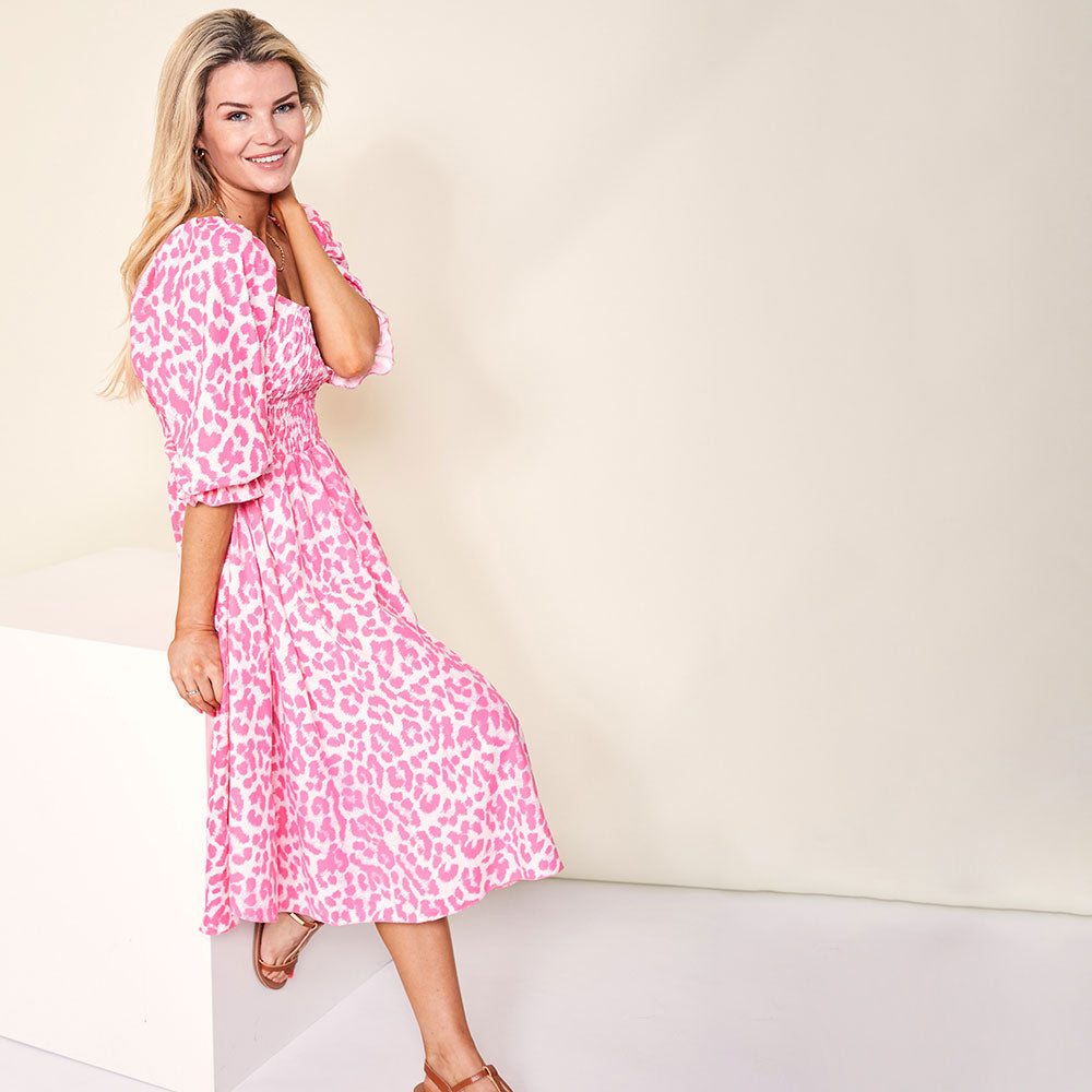 Vella Dress (Pink Leopard)