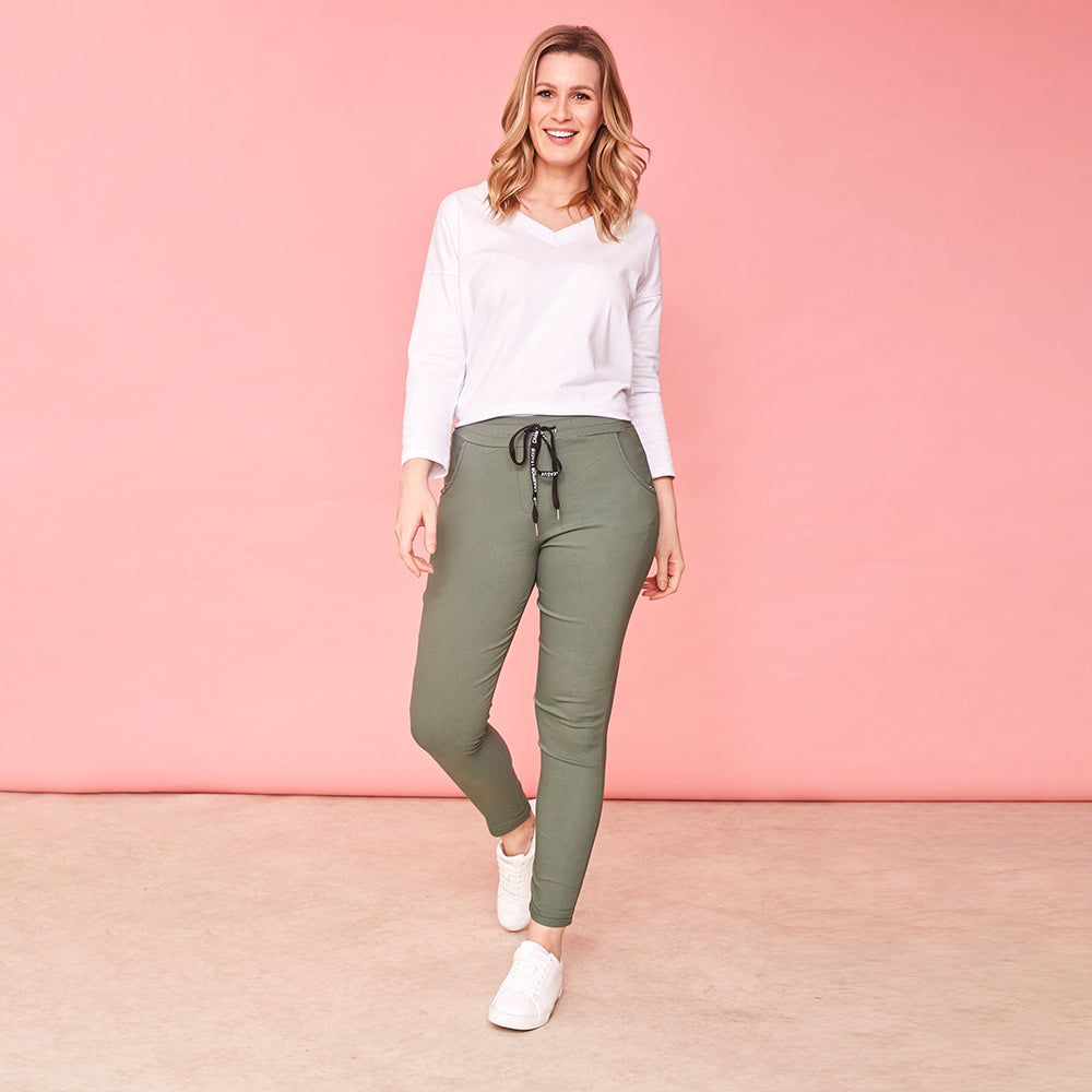 Rhiona Stretch Trousers (Khaki)