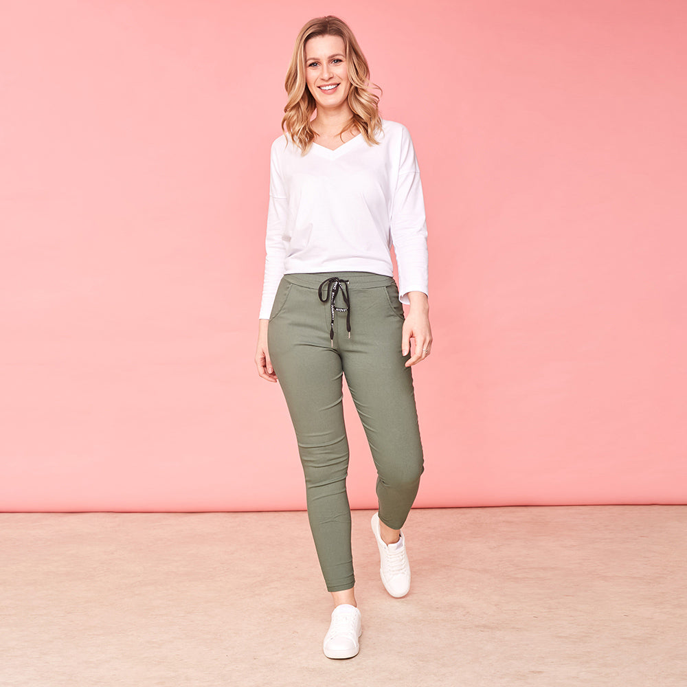 Rhiona Stretch Trousers (Khaki)