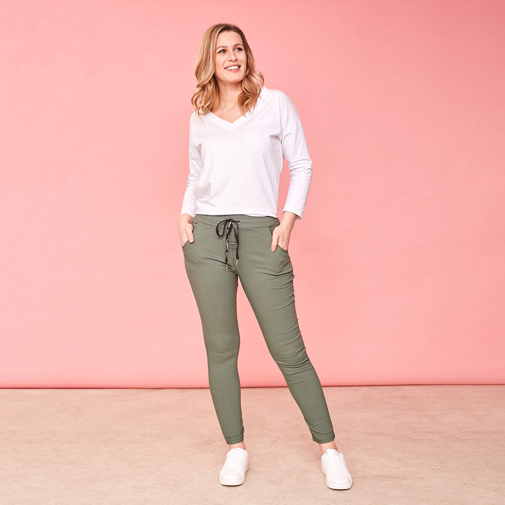 Rhiona Stretch Trousers (Khaki)