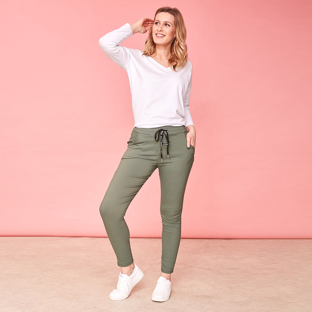 Rhiona Stretch Trousers (Khaki)