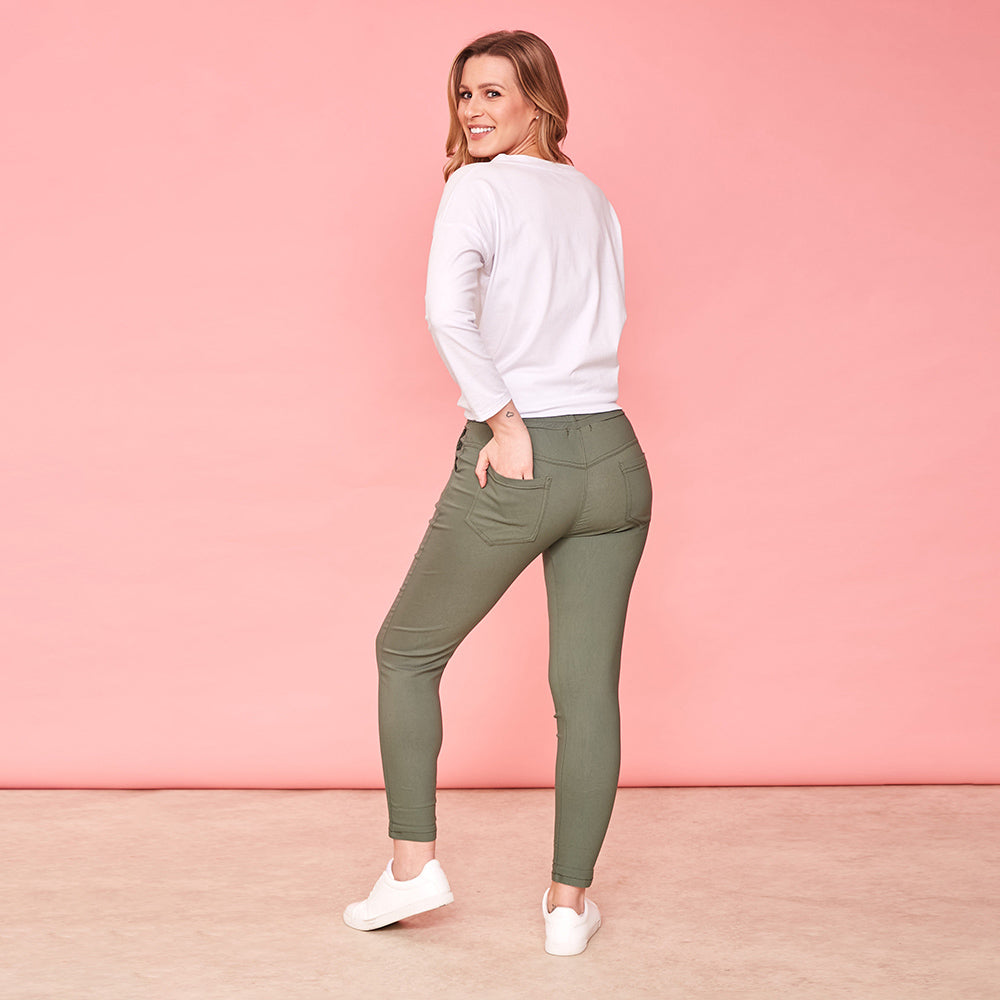 Rhiona Stretch Trousers (Khaki)