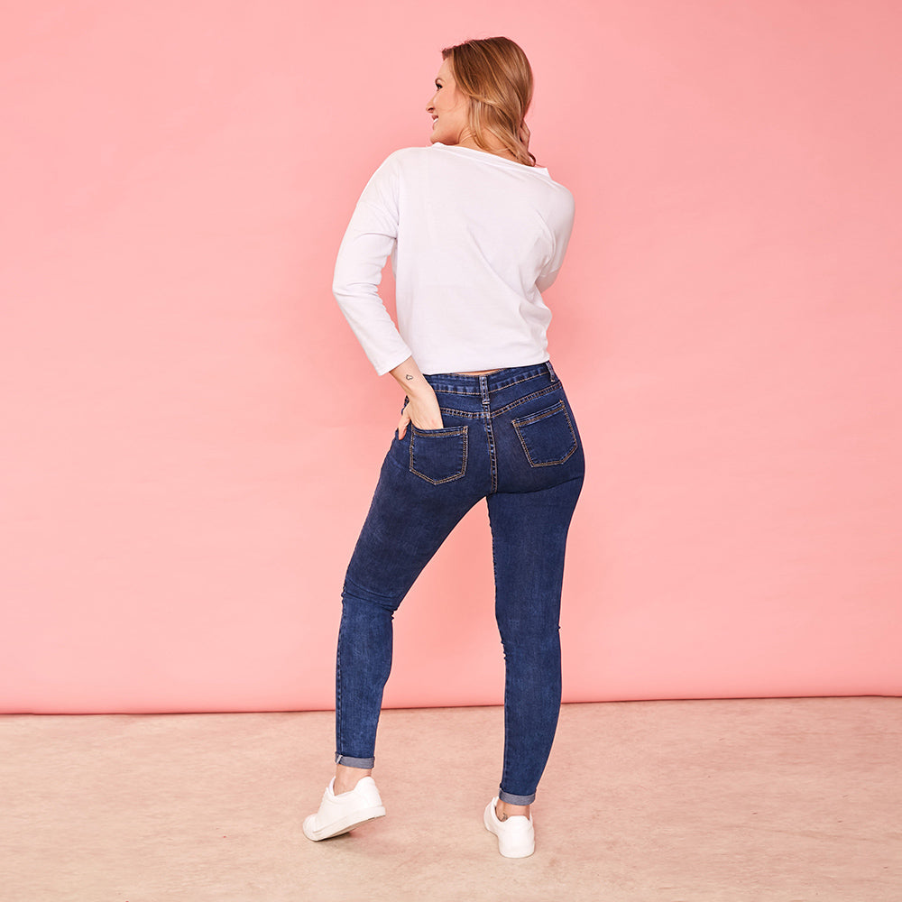 Kim Biker Jeans (Dark Blue)
