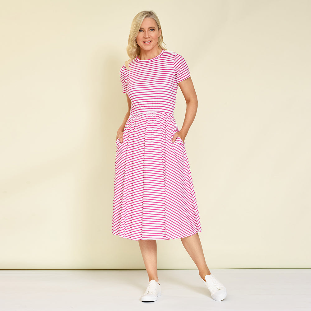 Piper Dress (Pink Stripe)