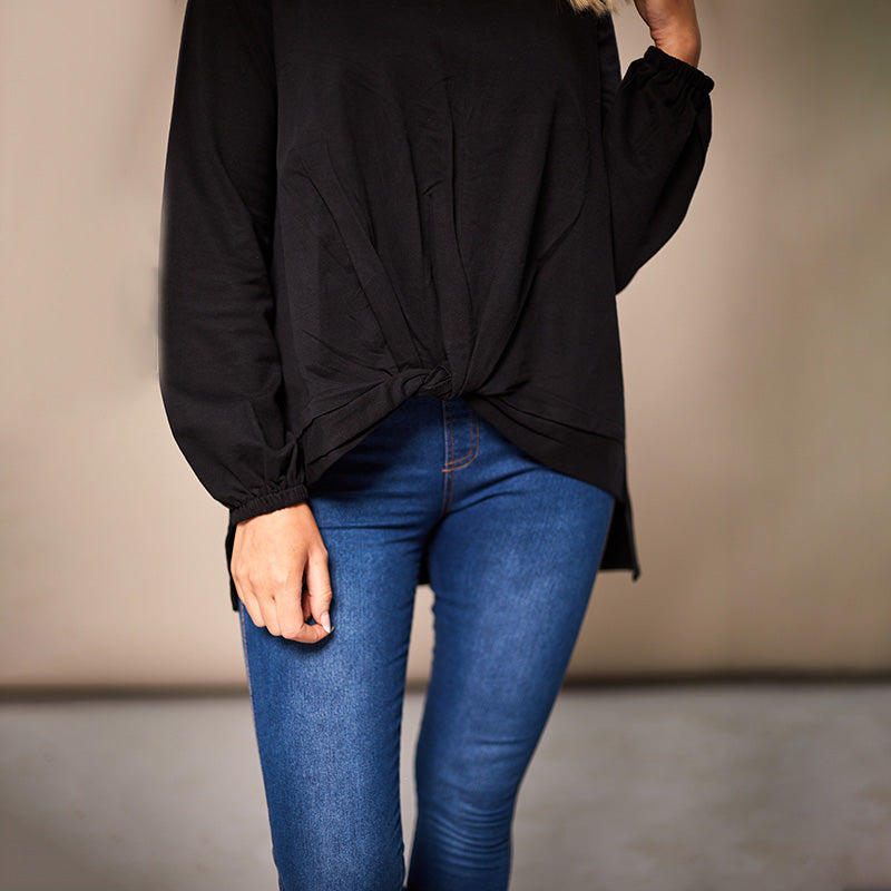 Joanne Knot Jumper Black