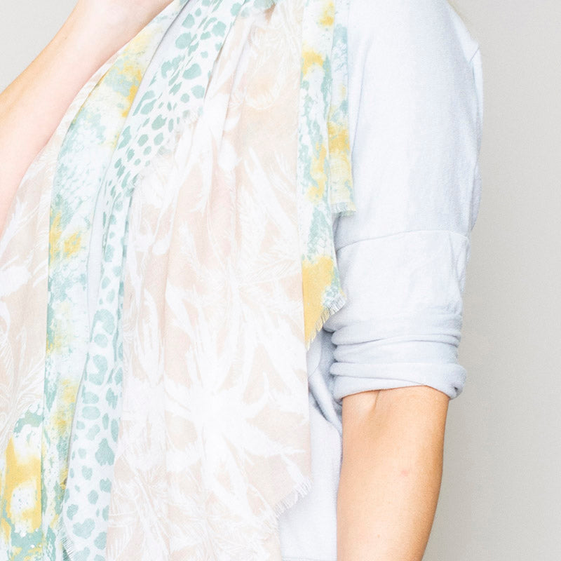 Multi Print Scarf Animal Pink